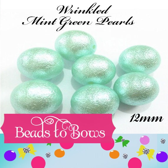 12mm Mint Green Wrinkled Bubblegum Pearl Beads, Chunky Gumball Beads,  Round Wrinkled Pearls, Acrylic  Beads, Chunky Necklace Supply Bead,