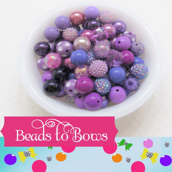12 or 24Ct. 20mm Purple Assorted Styles Bubblegum Beads, Beadable Pen Beads, Acrylic Beads, Bubblegum Beads, Round Bubblegum Bead