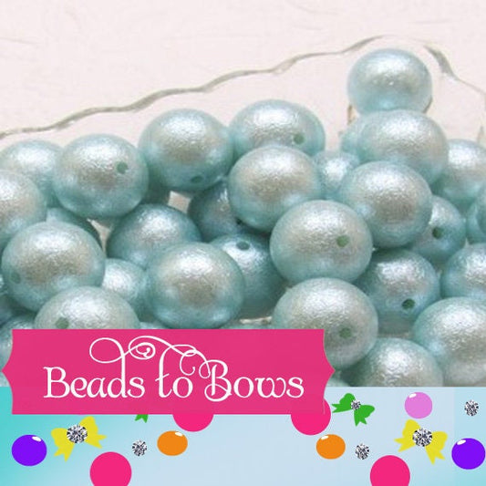 12mm Light Blue Wrinkled Bubblegum Pearls,  Chunky Gumball Beads,  Round Wrinkled Pearls, Acrylic  Beads, Chunky Necklace Supply Bead,