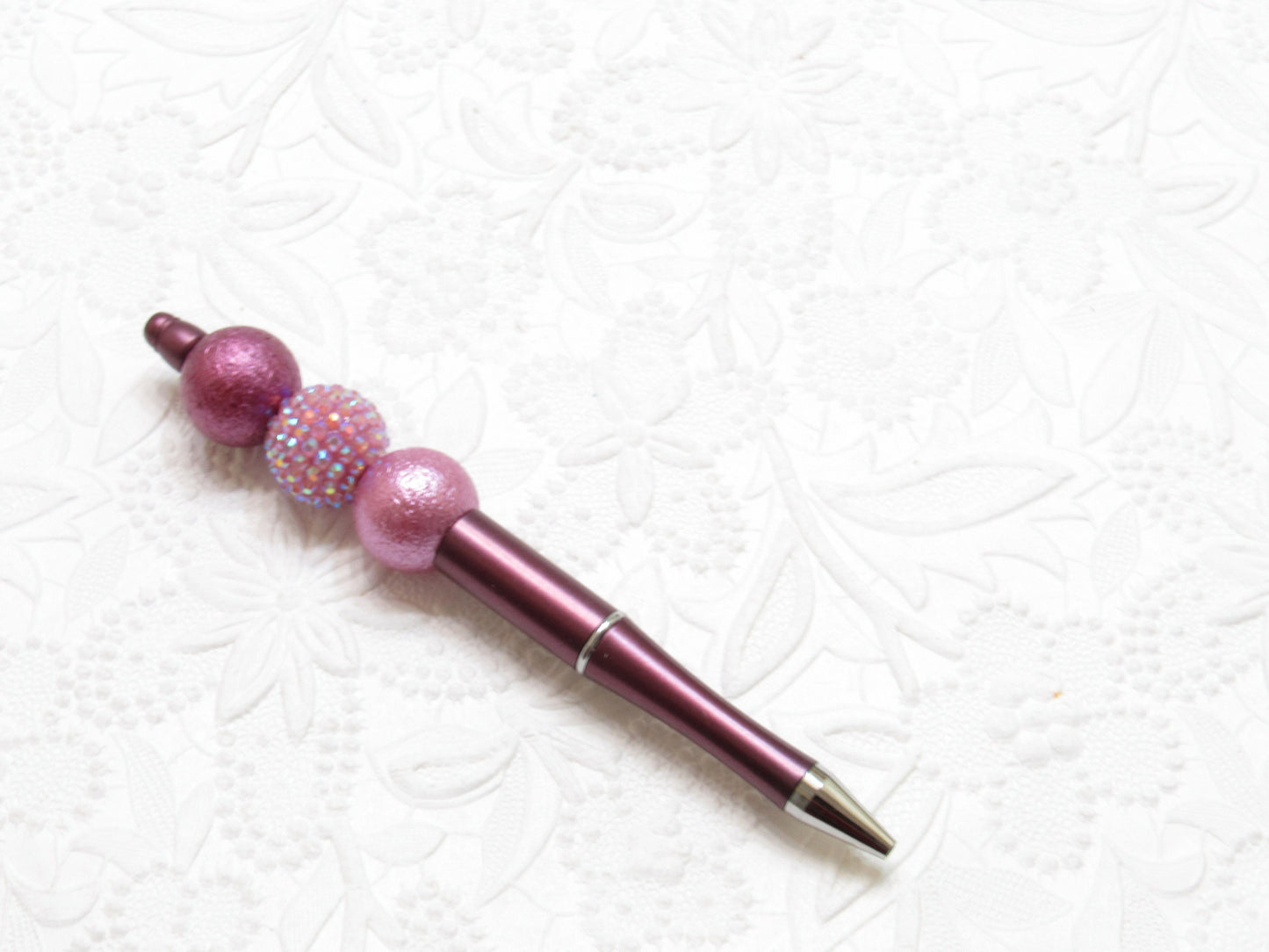 3 for 5.00 DIY Plum Bubblegum Be adable Pen Blanks,  Beadable Pen, DIY Plastic Beadable Pens, Black Ink