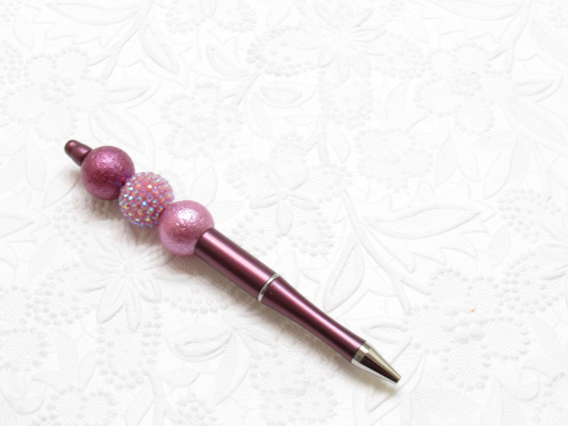 3 for 5.00 DIY Plum Bubblegum Be adable Pen Blanks,  Beadable Pen, DIY Plastic Beadable Pens, Black Ink