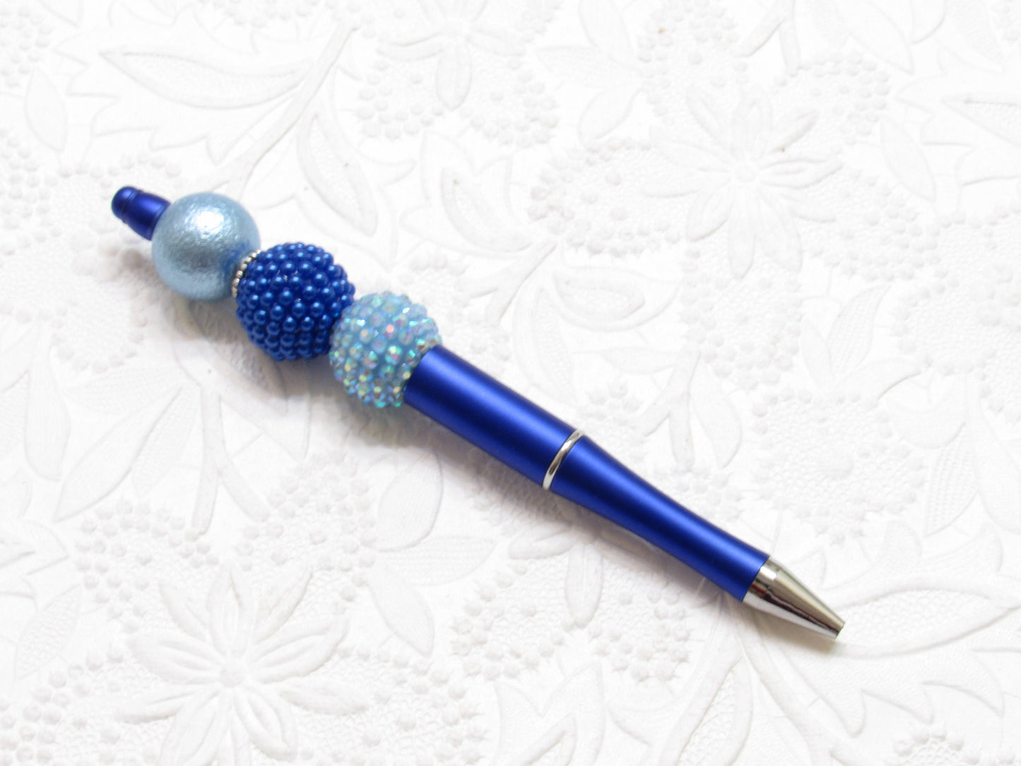 3 for 5.00 Blue DIY Bubblegum Beadable Pen Beadabl, Beadable Pen Blank, DIY Plastic Beadable Pens, Lightweight Black Ink