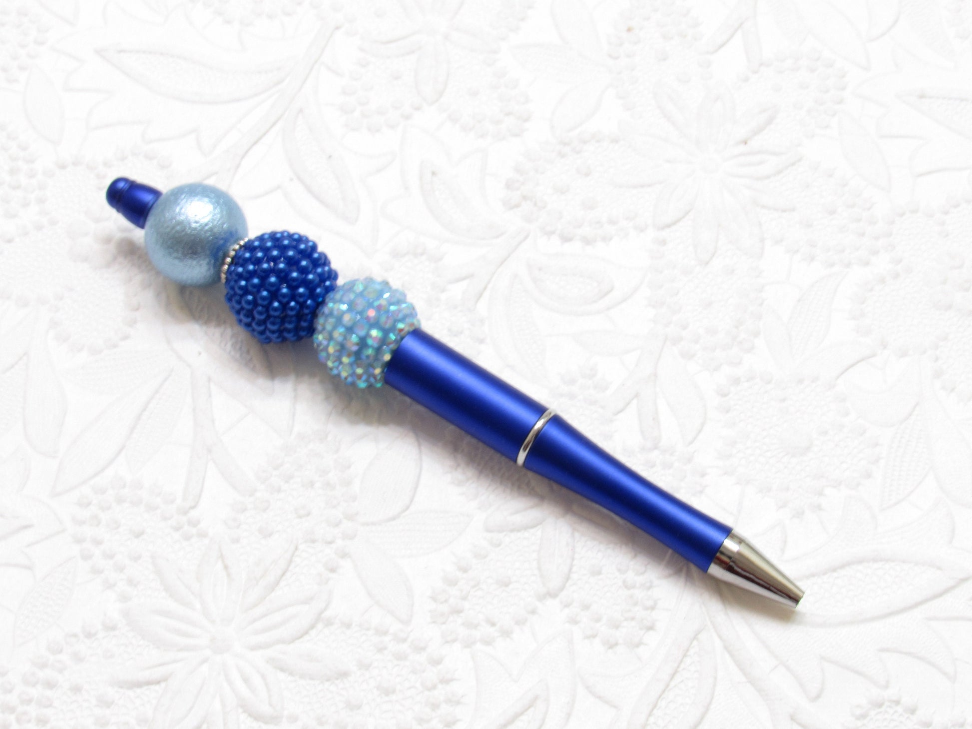 3 for 5.00 Blue DIY Bubblegum Beadable Pen Beadabl, Beadable Pen Blank, DIY Plastic Beadable Pens, Lightweight Black Ink