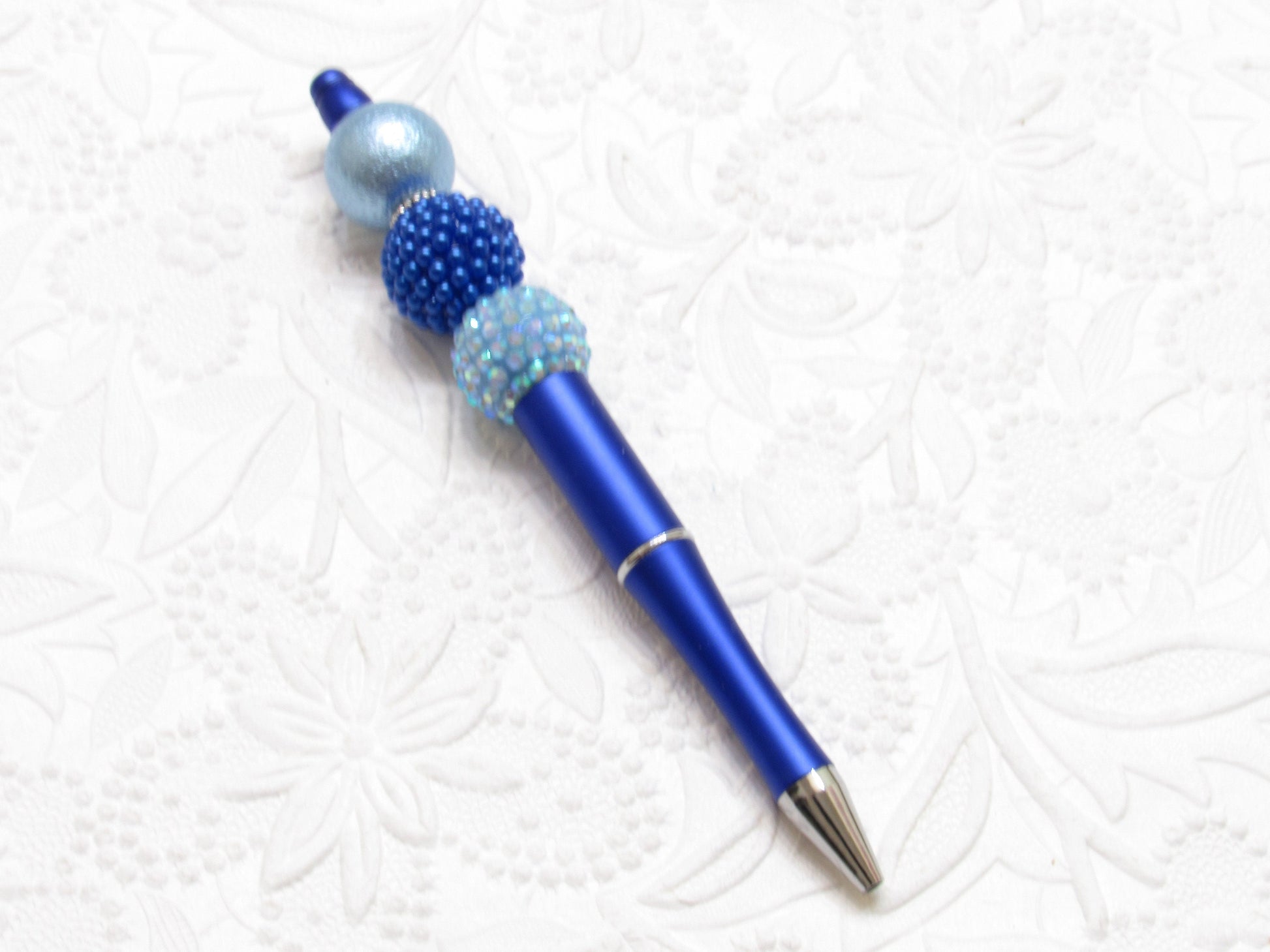 3 for 5.00 Blue DIY Bubblegum Beadable Pen Beadabl, Beadable Pen Blank, DIY Plastic Beadable Pens, Lightweight Black Ink
