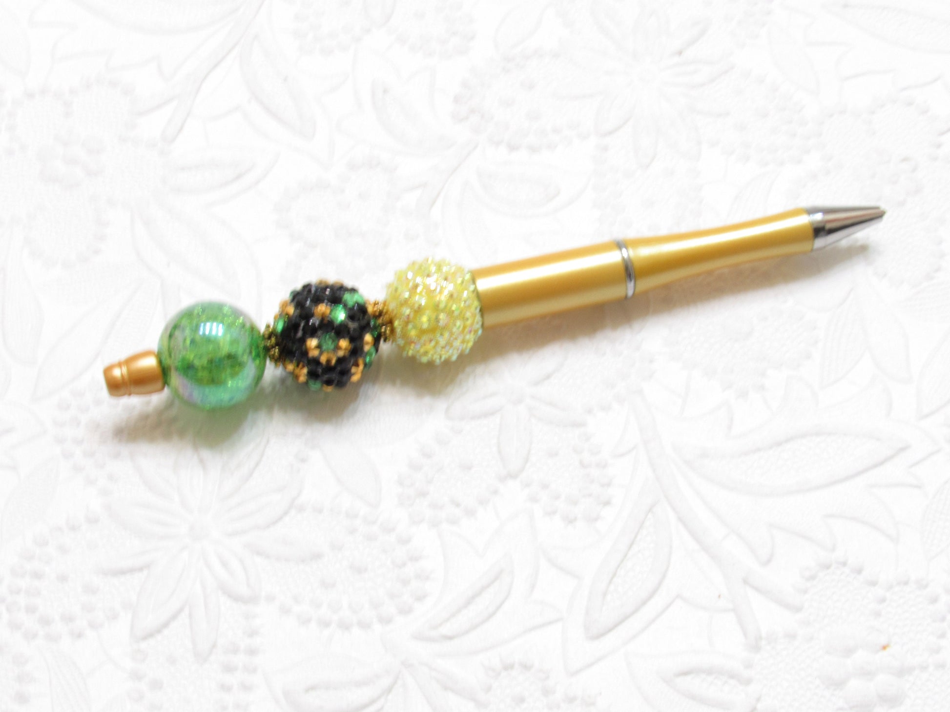 New 1.75 Yellow Bubblegum Beadable Pen Blanks, Yellow Beadable Pen, DIY Plastic Beadable Pens, Black Ink