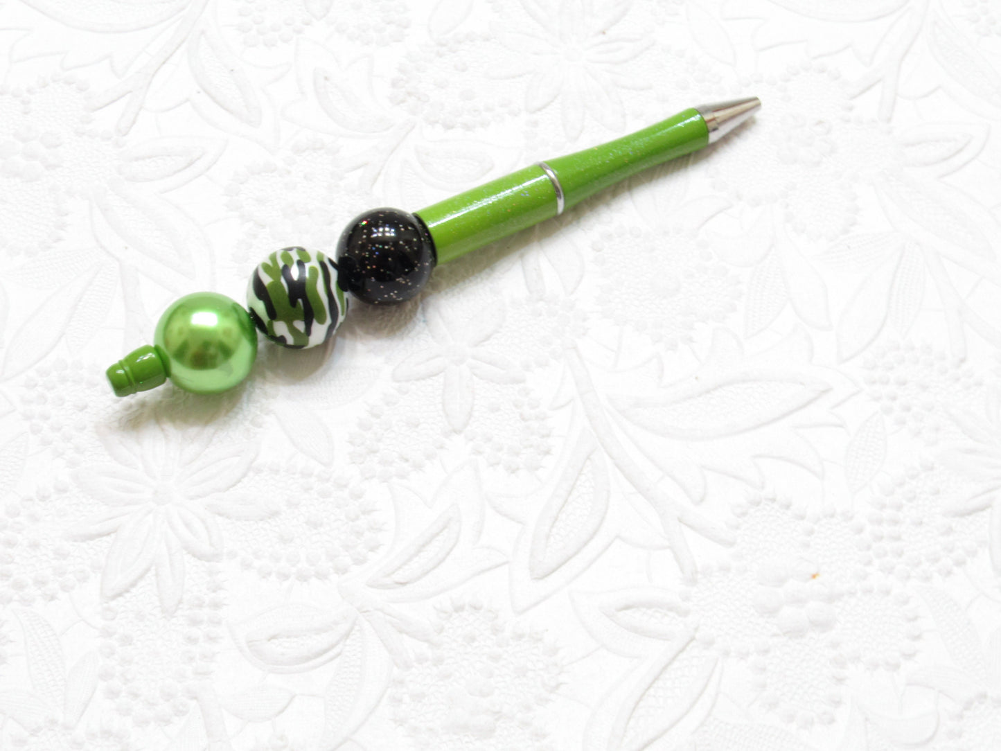 3 for 5.00 Beadable DIY Sage Green Bubblegum Beadable Pen Blanks,  Beadable Pen Lightweight,  DIY Plastic Beadable Pens, Black Ink