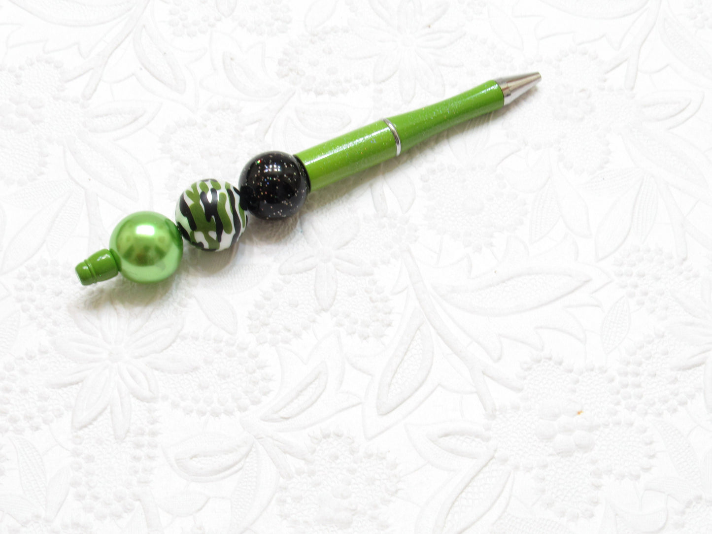 3 for 5.00 Beadable DIY Sage Green Bubblegum Beadable Pen Blanks,  Beadable Pen Lightweight,  DIY Plastic Beadable Pens, Black Ink