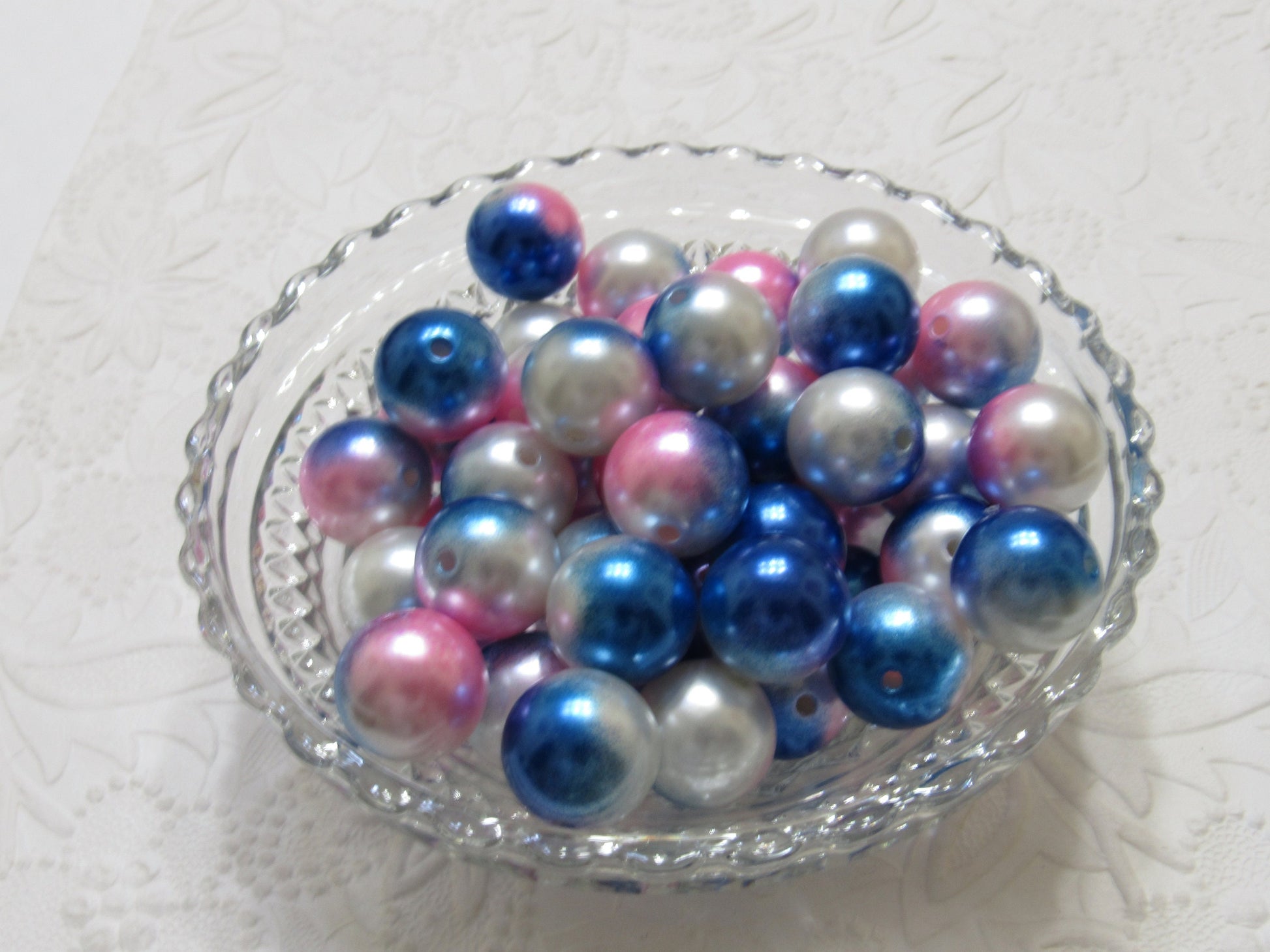 20mm Mermaid Pearls, Multicolored Bubblegum Beads, Mermaid Pearl Beads, Chunky Necklace Supply Bead, Chunky Gumball Pearl bead