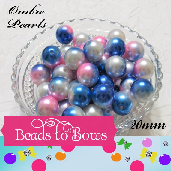 20mm Mermaid Pearls, Multicolored Bubblegum Beads, Mermaid Pearl Beads, Chunky Necklace Supply Bead, Chunky Gumball Pearl bead