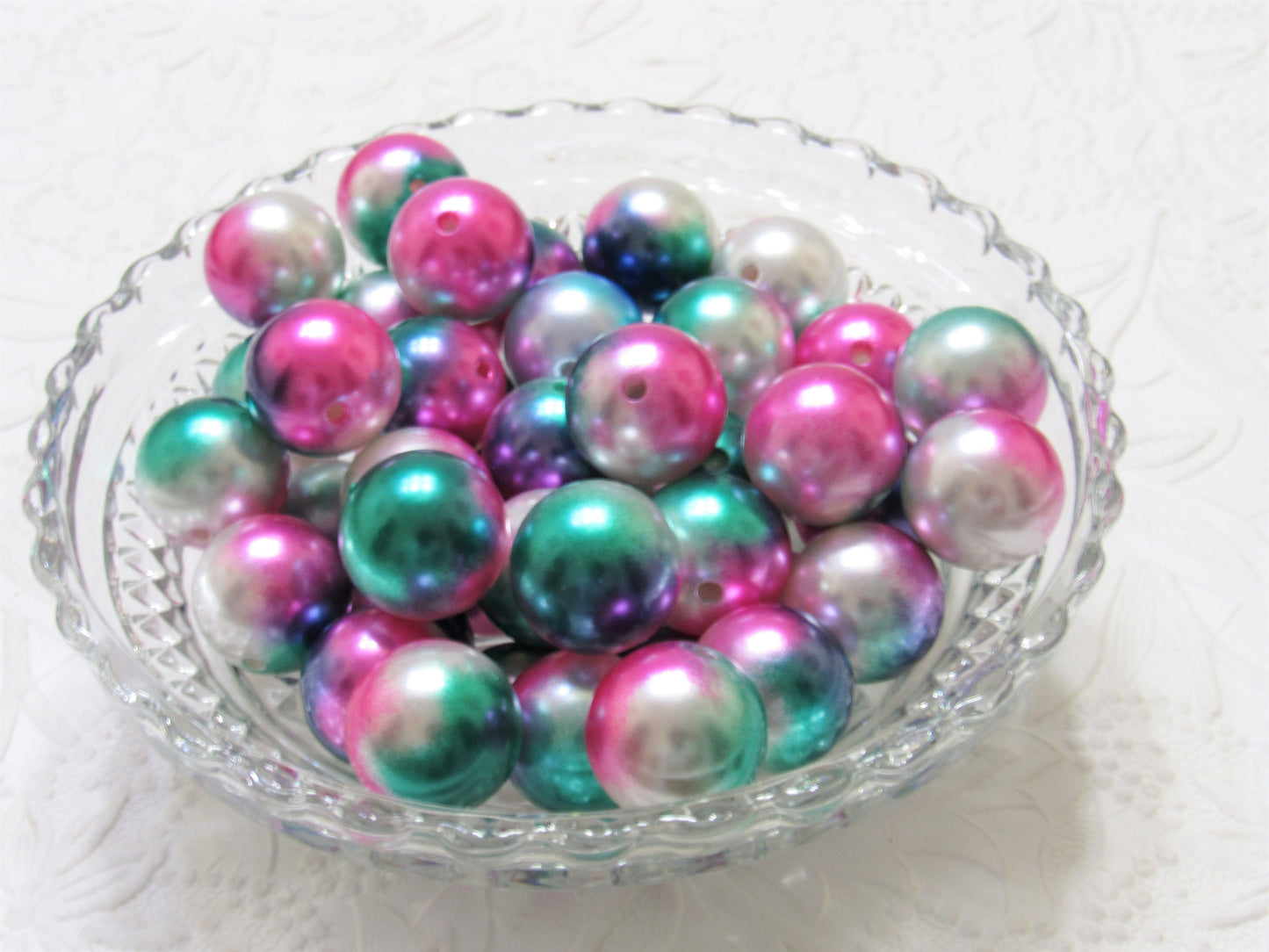 20mm Mermaid Pearls, Multicolored Bubblegum Beads, Mermaid Pearl Beads, Chunky Necklace Supply Bead, Chunky Gumball Pearl bead