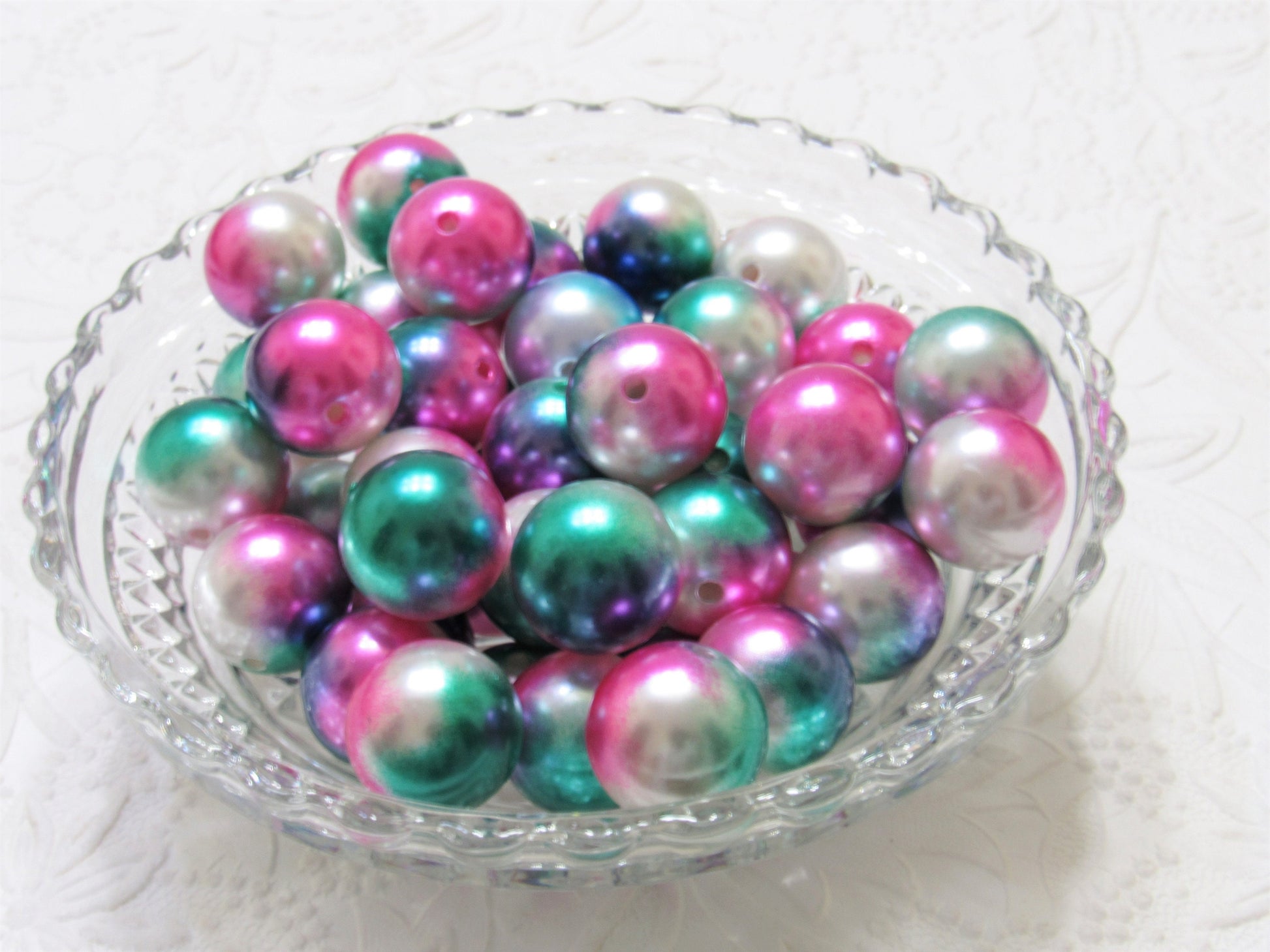 20mm Mermaid Pearls, Multicolored Bubblegum Beads, Mermaid Pearl Beads, Chunky Necklace Supply Bead, Chunky Gumball Pearl bead