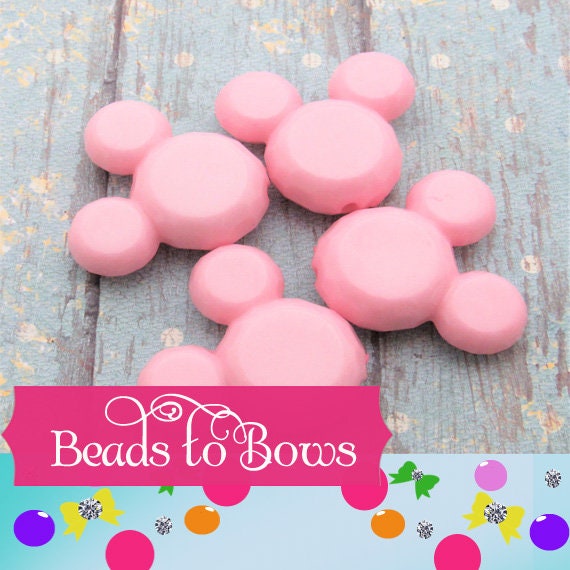 34mm Mickey Mouse Bubblegum Beads, Acrylic Minnie Mouse Bead, Mickey Mouse Head Bead, Jewelry Supply, Transparent Acrylic Mickey Mouse Bead