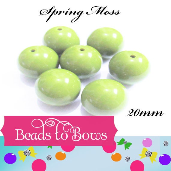 NEW 20mm Spring Moss Beads, Chunky Necklace Supply Bead, Round  Acrylic Beads,  Bubblegum Beads, Chunky Bubble Beads