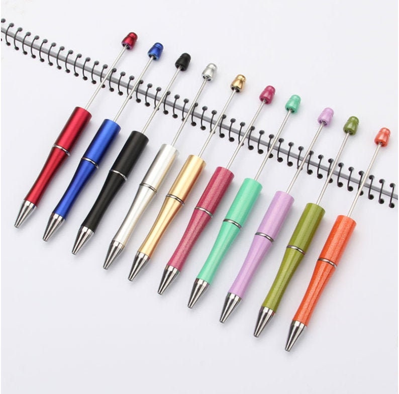 3 for 5.00 DIY Bubblegum Beadable Pen Blanks, Mint Beadable Pen, DIY Plastic Beadable Pens, Black Ink