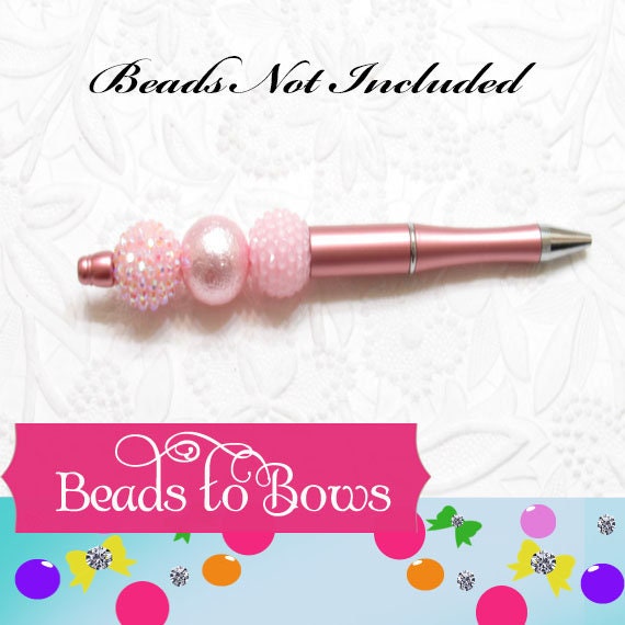 3 For 5.00 DIY Mauve Pink Bubblegum Beadable Pen Blanks,  Beadable Pen, DIY Plastic Beadable Pens, Black Ink