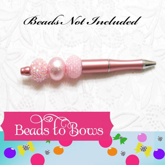 3 For 5.00 DIY Mauve Pink Bubblegum Beadable Pen Blanks,  Beadable Pen, DIY Plastic Beadable Pens, Black Ink
