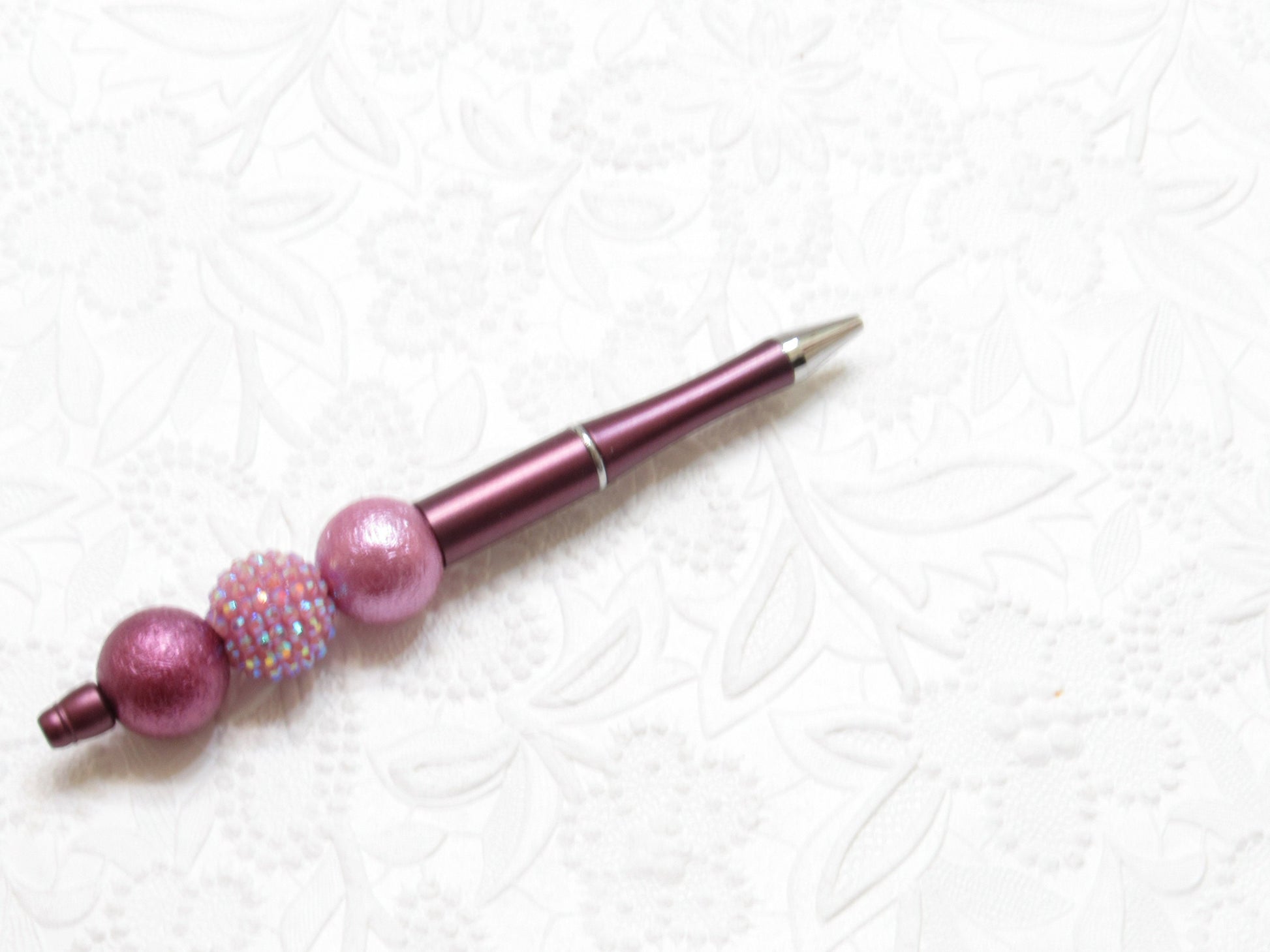 3 for 5.00 DIY Plum Bubblegum Be adable Pen Blanks,  Beadable Pen, DIY Plastic Beadable Pens, Black Ink