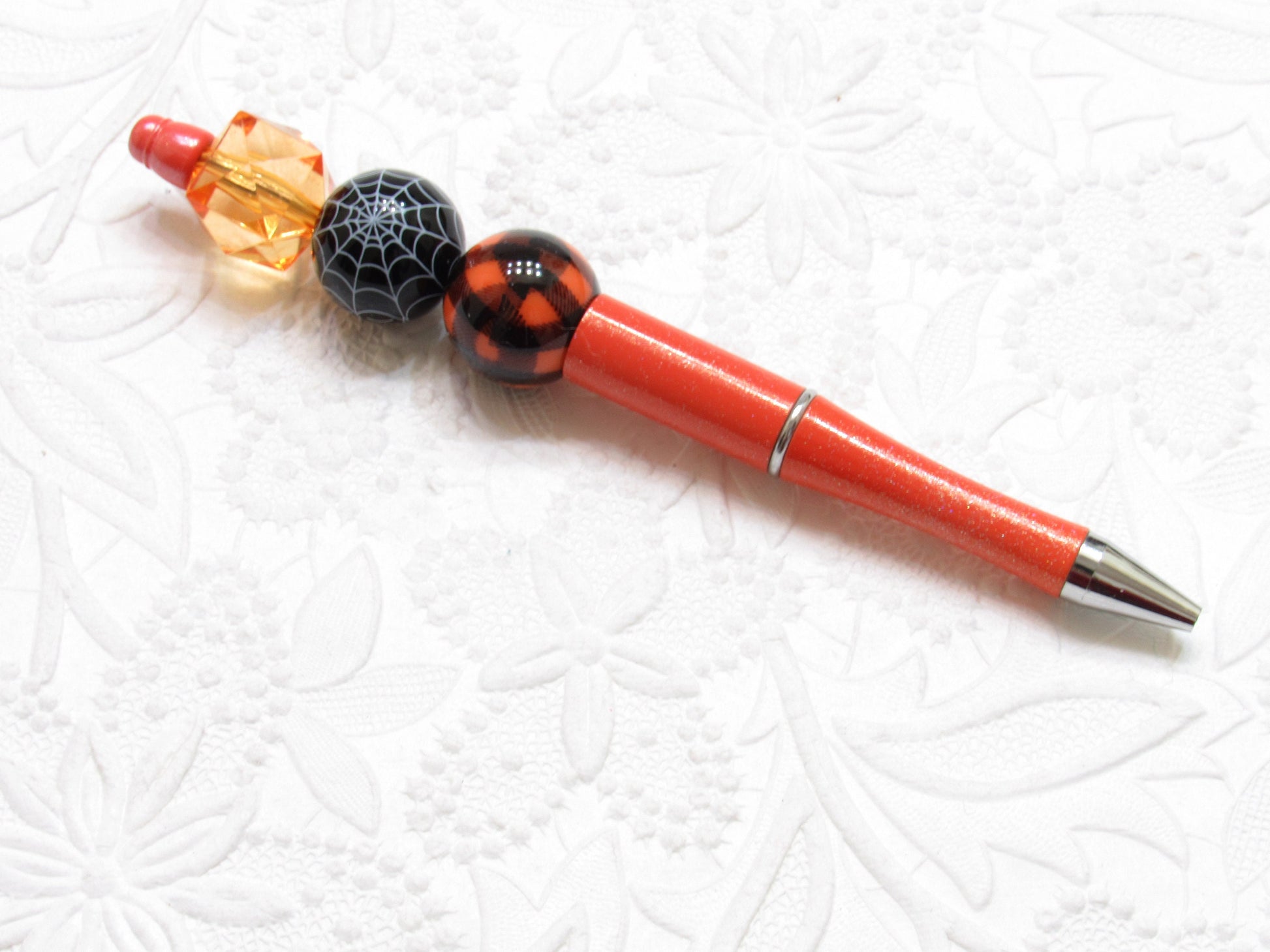 3 for 5.00 DIY Orange Bubblegum Beadable Pen Blanks,  Beadable Pen, DIY Plastic Beadable Pens, Black Ink