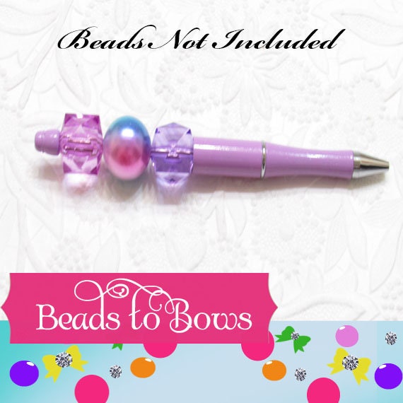 3 for 5.00 DIY Beadable Pens, Lavender Bubblegum Beadable Pen, Lavender Pen Blanks,  Beadable Pen, DIY Plastic Beadable Pens, Black Ink