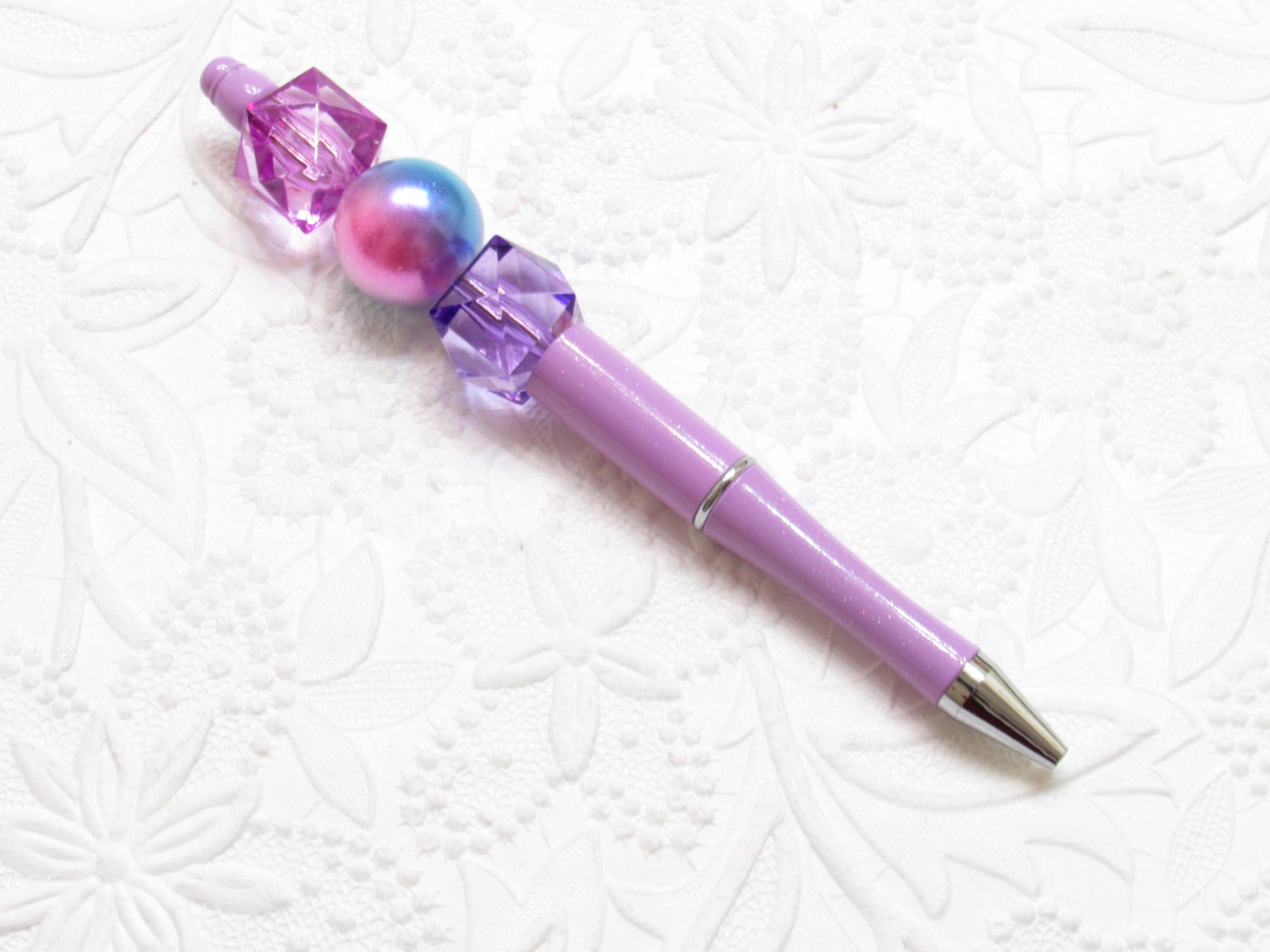 3 for 5.00 DIY Beadable Pens, Lavender Bubblegum Beadable Pen, Lavender Pen Blanks,  Beadable Pen, DIY Plastic Beadable Pens, Black Ink