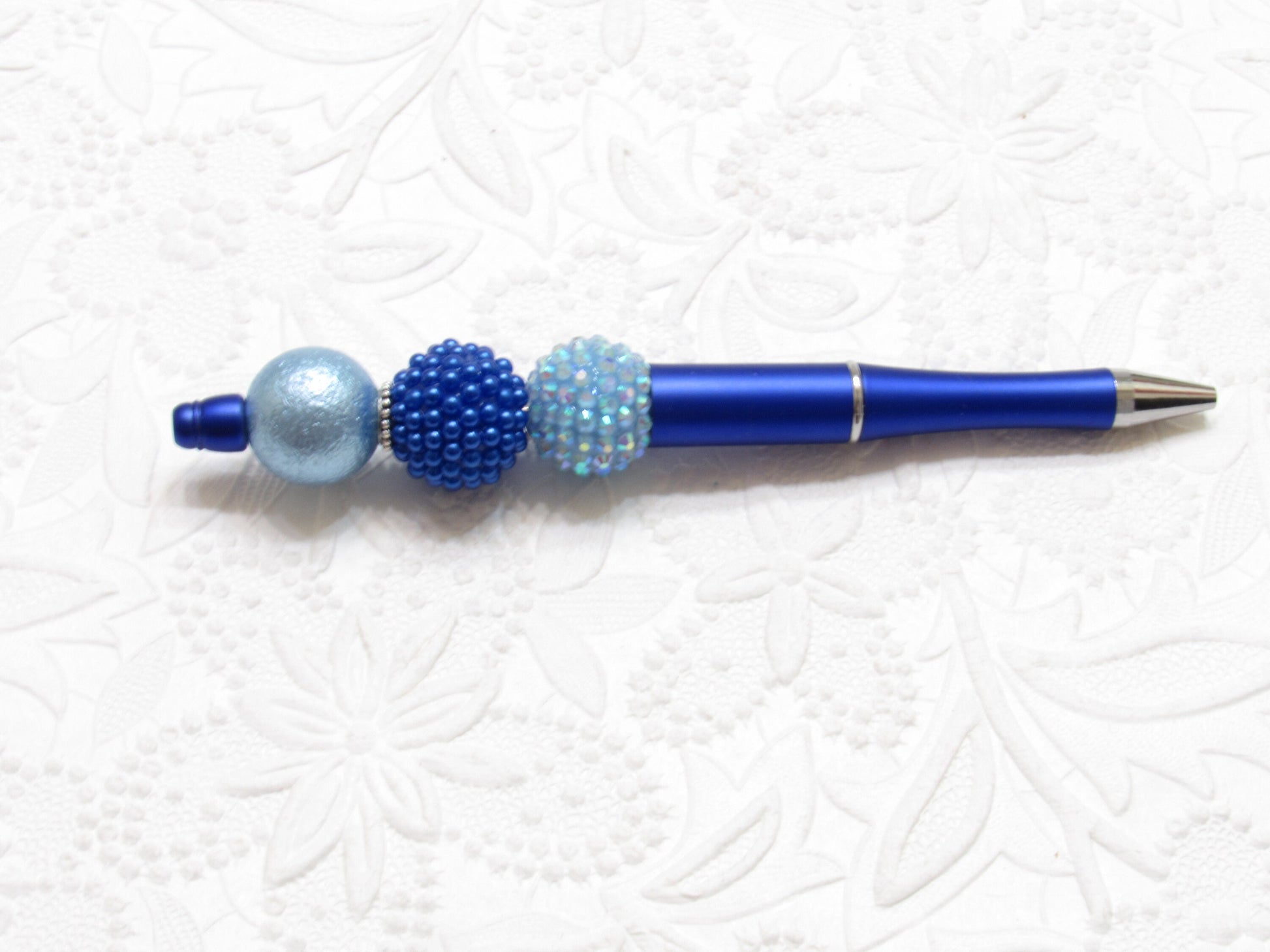 3 for 5.00 Blue DIY Bubblegum Beadable Pen Beadabl, Beadable Pen Blank, DIY Plastic Beadable Pens, Lightweight Black Ink