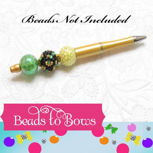 New 1.75 Yellow Bubblegum Beadable Pen Blanks, Yellow Beadable Pen, DIY Plastic Beadable Pens, Black Ink