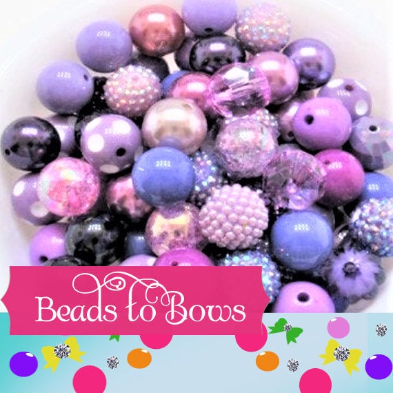 12 or 24Ct. 20mm Purple Assorted Styles Bubblegum Beads, Beadable Pen Beads, Acrylic Beads, Bubblegum Beads, Round Bubblegum Bead