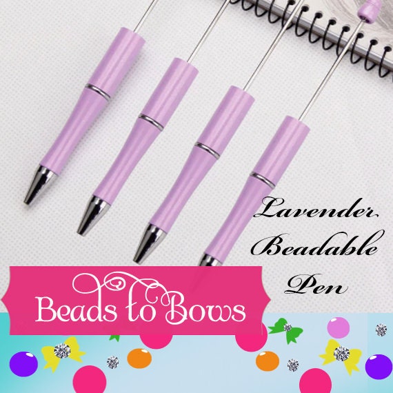 3 for 5.00 DIY Beadable Pens, Lavender Bubblegum Beadable Pen, Lavender Pen Blanks,  Beadable Pen, DIY Plastic Beadable Pens, Black Ink