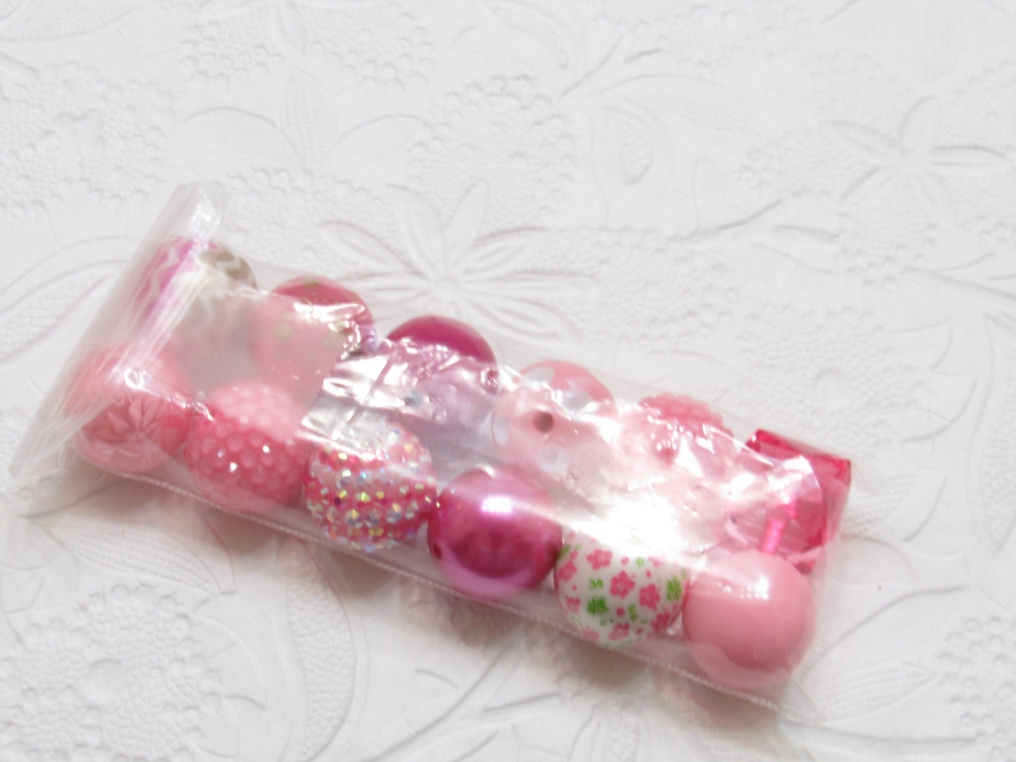 12 or 24Ct. 20mm In The Pink Mixed Beads, Beadable Pen Beads, Acrylic Beads, Bubblegum Beads, Round Bubblegum Bead