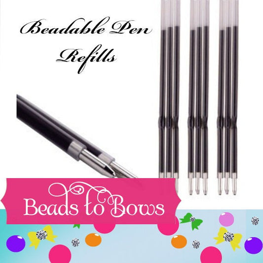 Black Or Blue Ink Refills for Bubblegum Beadable Pens, refills for Bubblegum Beadable Pen, Beadable Pen Black Ink Refills