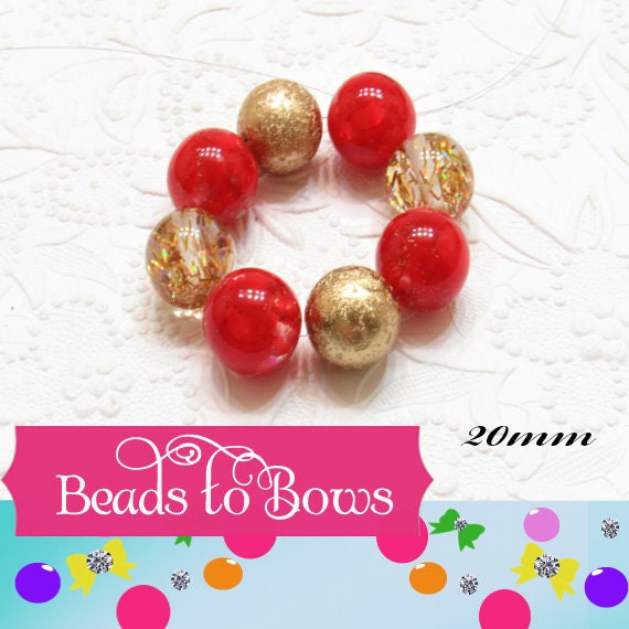 NEW 20mm Translucent Gold Tinsel Bubblegum Beads, Chunky Beads, Bubblegum Gold Tinsel Beads, Chunky Beads, Chunky Bead Supply,