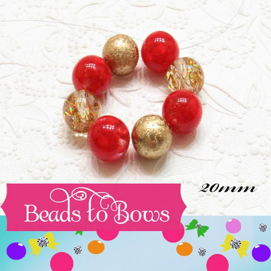 NEW 20mm Translucent Gold Tinsel Bubblegum Beads, Chunky Beads, Bubblegum Gold Tinsel Beads, Chunky Beads, Chunky Bead Supply,