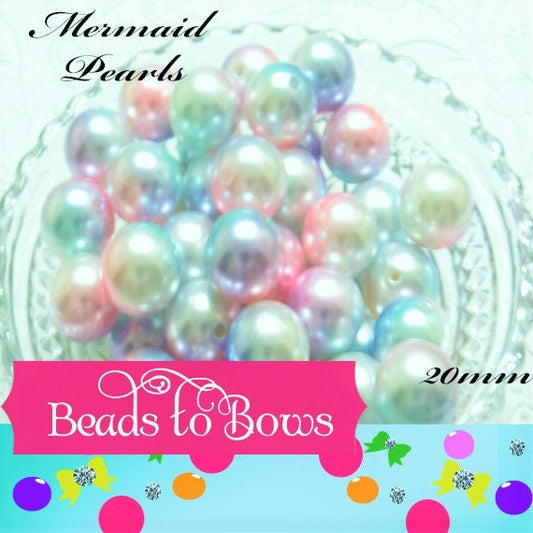NEW 20mm Mermaid Pearls, Bubblegum Pearls, Ombre Pearl Beads, Gumball Beads, Magic Pearls,  Supply Bead, Chunky Gumball Pearl bead