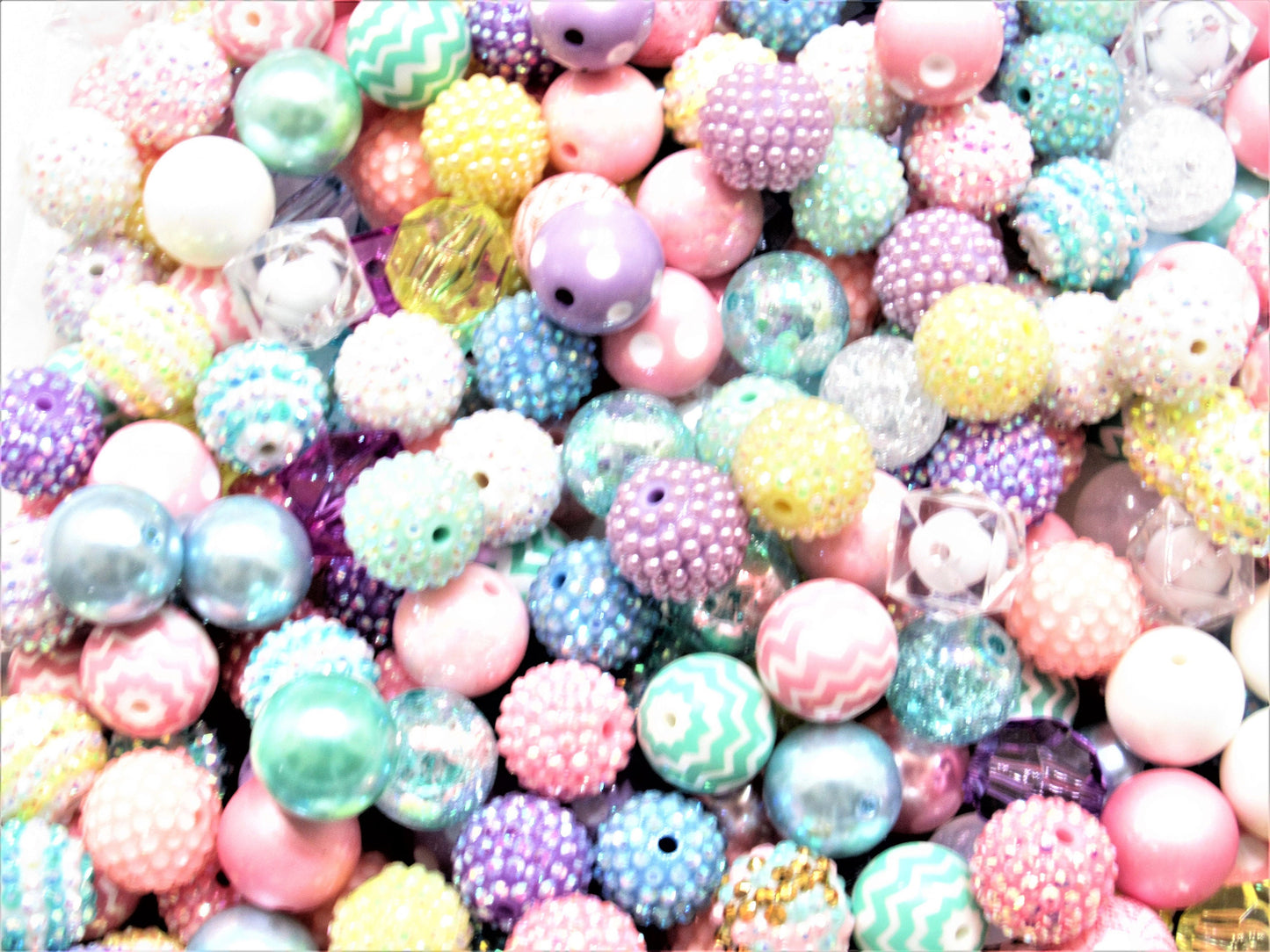 New Spring Pastel Mix, Bubblegum Bead Mix, Beadable Pen Mix, Easter Mix, Gumball Beads, Bubble Gum Bead Assortment, Pastel Bead Mix