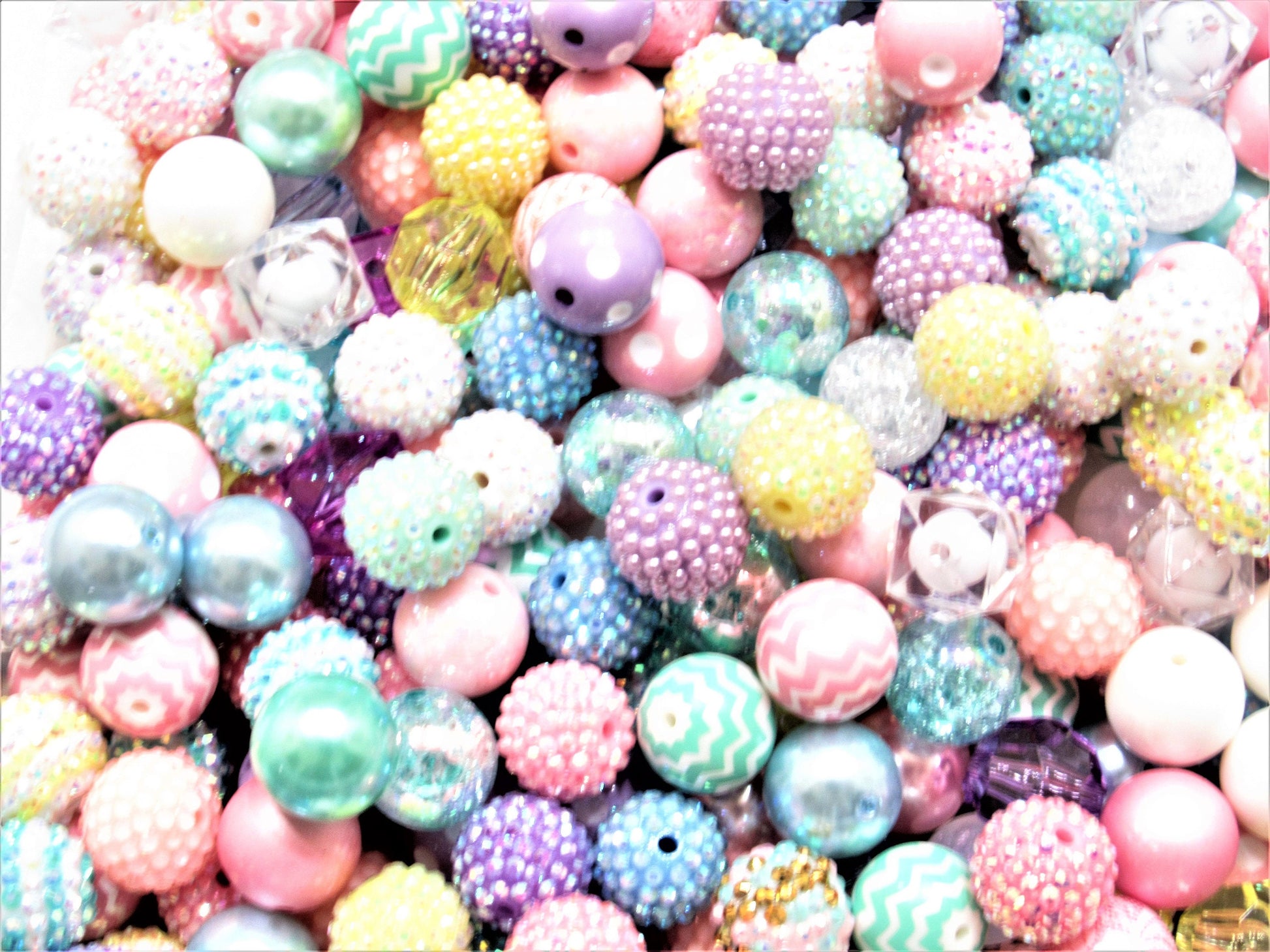 New Spring Pastel Mix, Bubblegum Bead Mix, Beadable Pen Mix, Easter Mix, Gumball Beads, Bubble Gum Bead Assortment, Pastel Bead Mix
