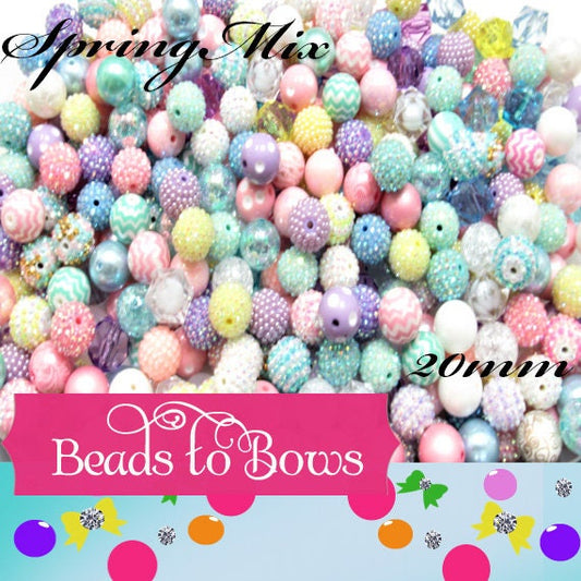 New Spring Pastel Mix, Bubblegum Bead Mix, Beadable Pen Mix, Easter Mix, Gumball Beads, Bubble Gum Bead Assortment, Pastel Bead Mix
