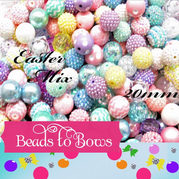 New Spring Pastel Mix, Bubblegum Bead Mix, Beadable Pen Mix, Easter Mix, Gumball Beads, Bubble Gum Bead Assortment, Pastel Bead Mix