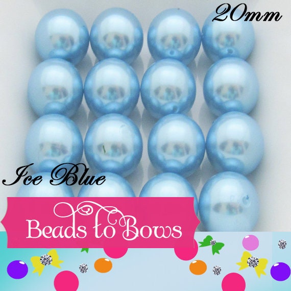 20mm Blue Pearl Bubblegum Beads 10ct. Chunky Beads, Faux Pearl Beads, Chunky Necklace Supply, Acrylic Pearl Beads, Chunky Bead Supply