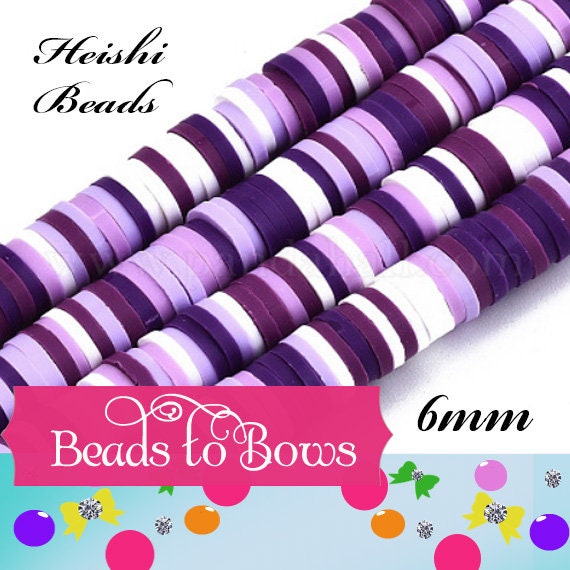 6mm Purple Multi Heishi Bead Strands, Flat Round Polymer Clay Beads, 290 ~ 320pcs/strand, Disc Heishi Beads, Light Weight, Bracelets