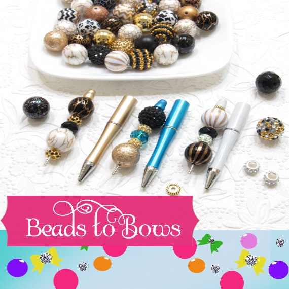 3 for 5.00 DIY Turquoise Beadable Pens, Bubblegum Beadable Pen, Turquoise Pen Blanks,  Beadable Pen, DIY Plastic Beadable Pens, Black Ink