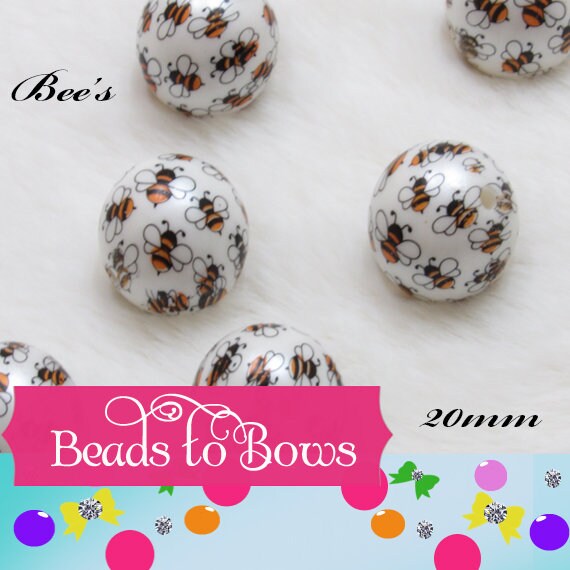 NEW 20mm Busy Bee Mix, Assorted Mixed Yellow Bubblegum Beads, Beadable Pen Mix, Busy Bumble Bee Yellow Mix