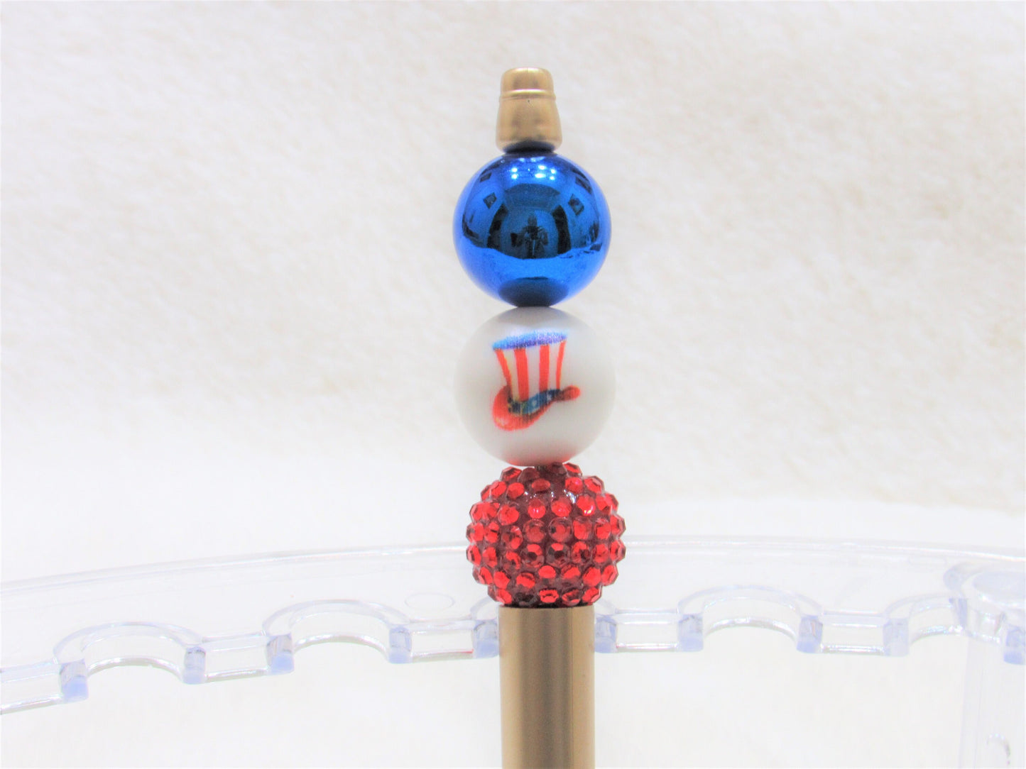 New 4th of July 20mm Red White Blue Printed USA Top Hat Flag  Bubblegum  Beads, July 4th. Beads, Gumball Beads, Bubblegum Beads