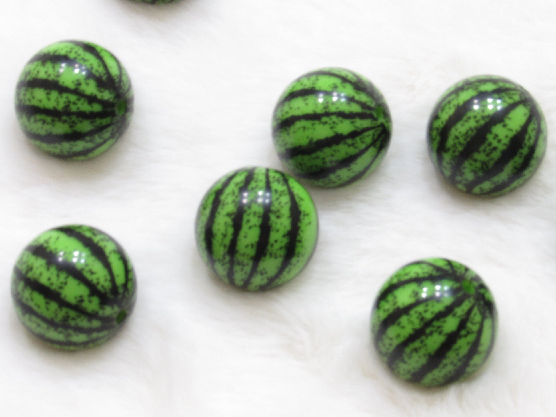 NEW 20mm Green Watermelon Bubblegum Beads, Chunky Beads, Round Acrylic Beads,  Bubblegum Bead, Watermelon Bubblegum Beadss.