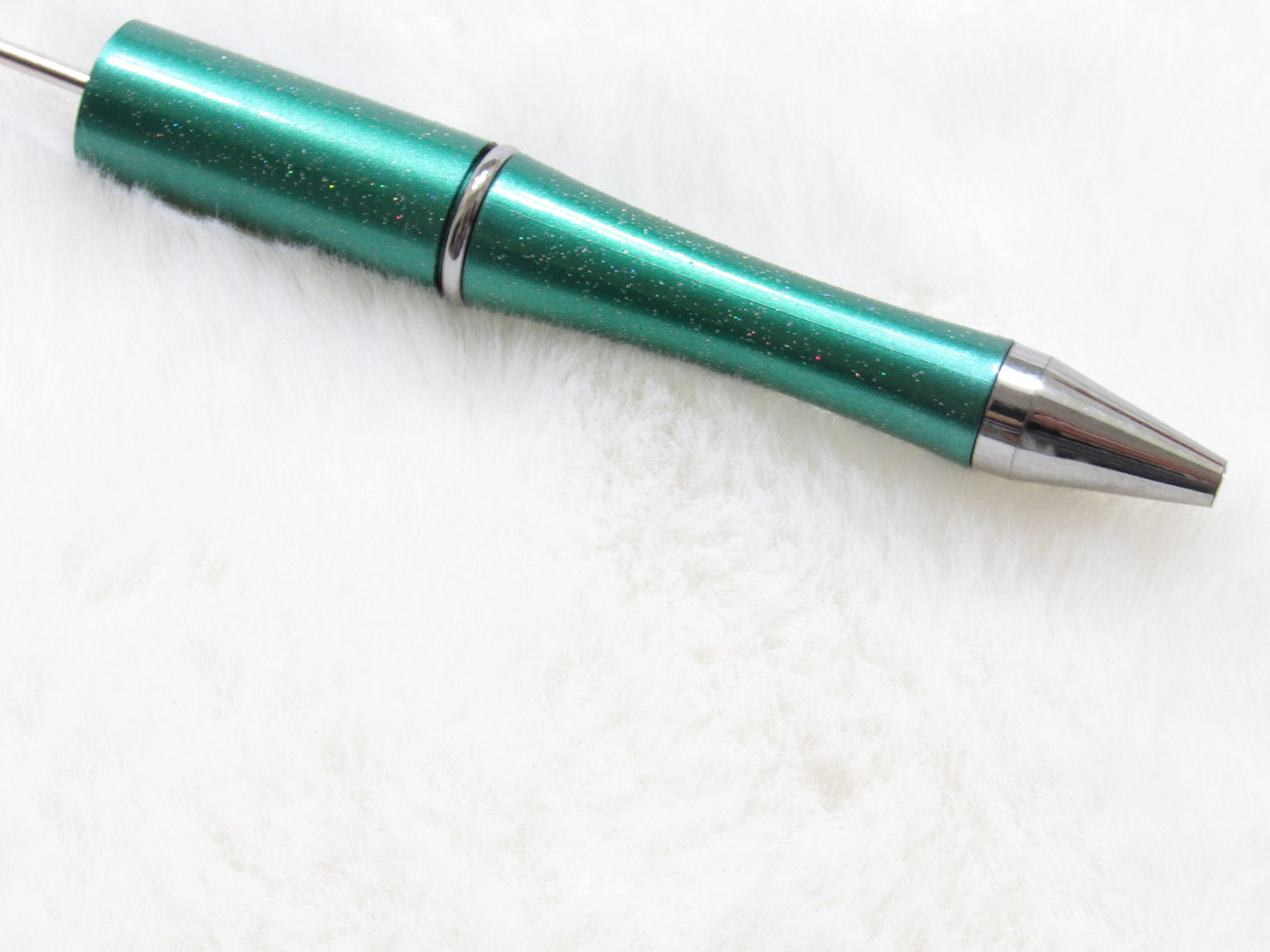 3 for 5.00 DIY Green Shimmer Beadable Pen Blanks, Beadable Pen, DIY Plastic Beadable Pens, Black Ink