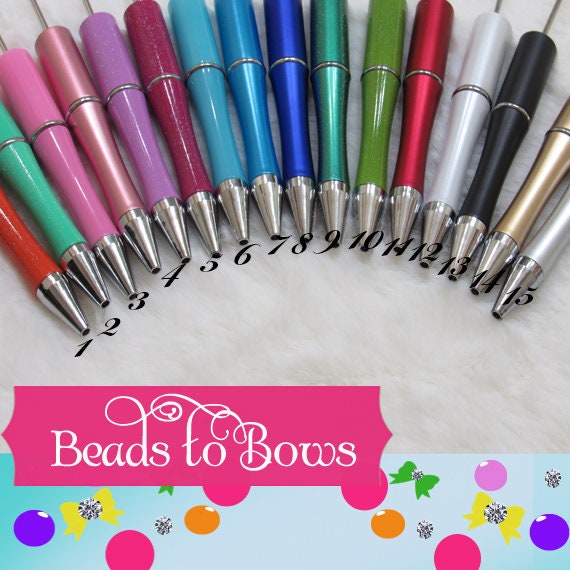3 for 5.00 Blue DIY Bubblegum Beadable Pen Beadabl, Beadable Pen Blank, DIY Plastic Beadable Pens, Lightweight Black Ink