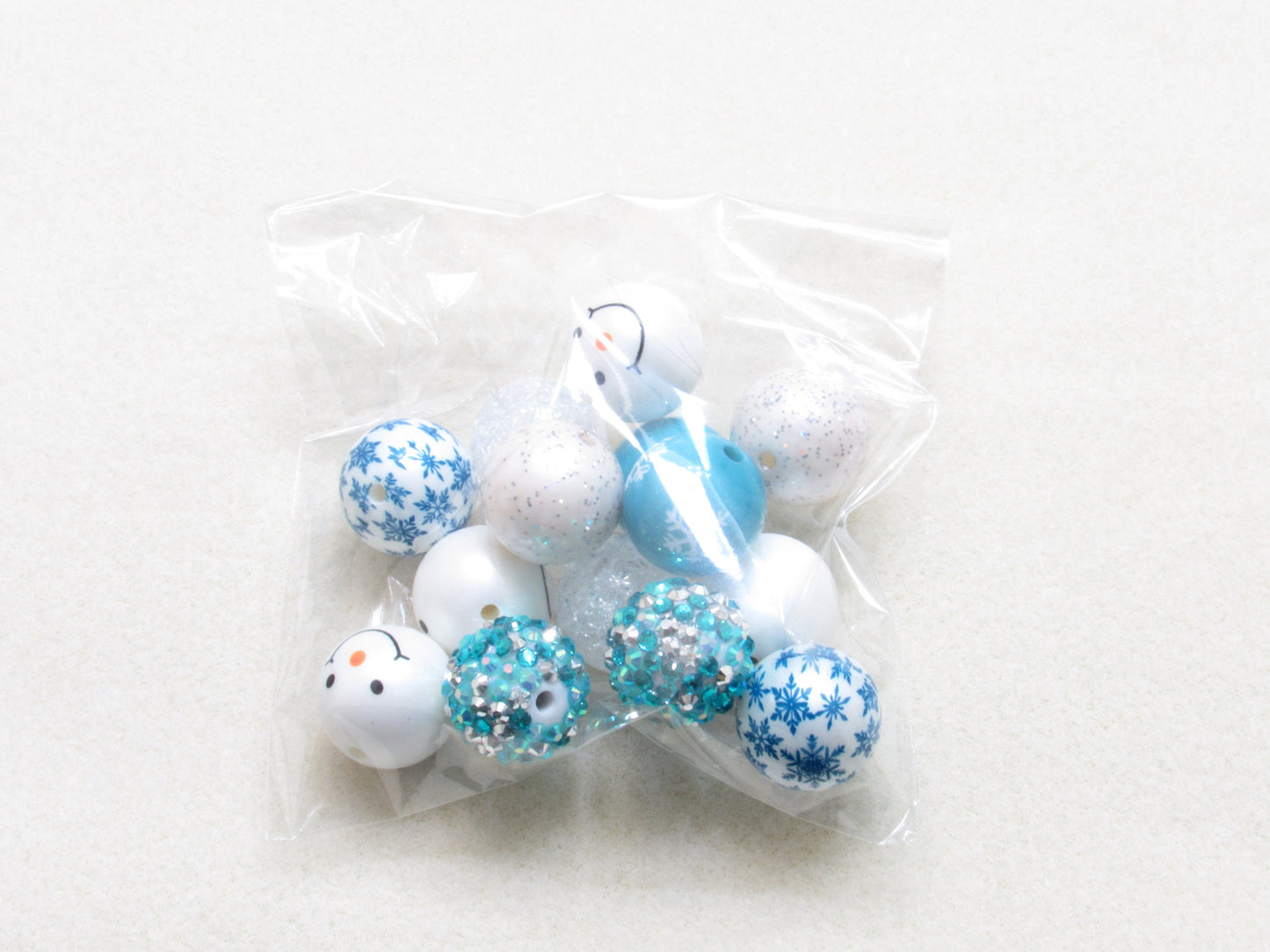 New 20mm Bubblegum Bead Snowman Mix, Pink Or Blue Bubblegum Beads, Mixed Gumball Beads, Beadable Pen Mix, Pink or Blue Snowman Kit  Beads.