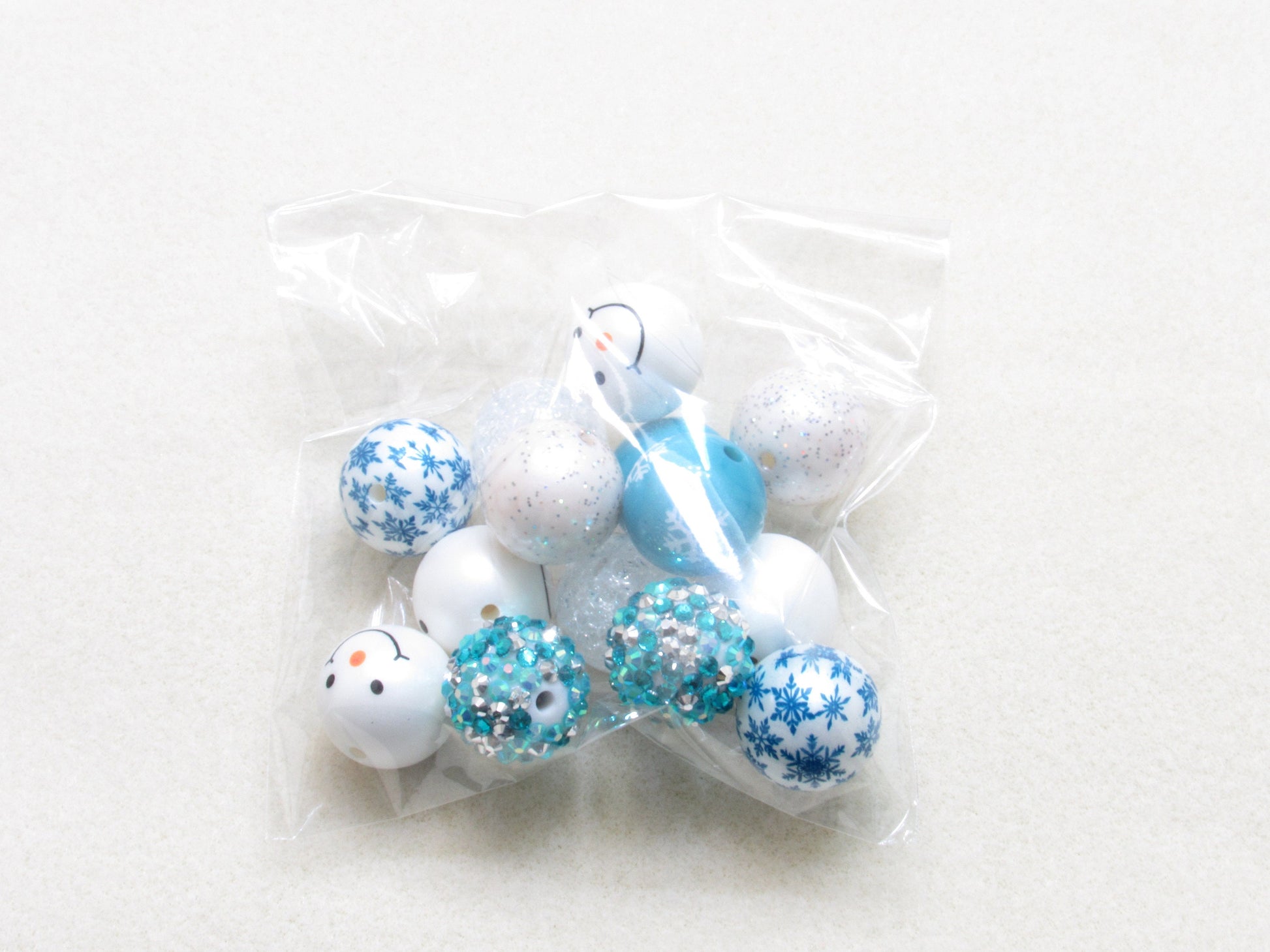 New 20mm Bubblegum Bead Snowman Mix, Pink Or Blue Bubblegum Beads, Mixed Gumball Beads, Beadable Pen Mix, Pink or Blue Snowman Kit  Beads.