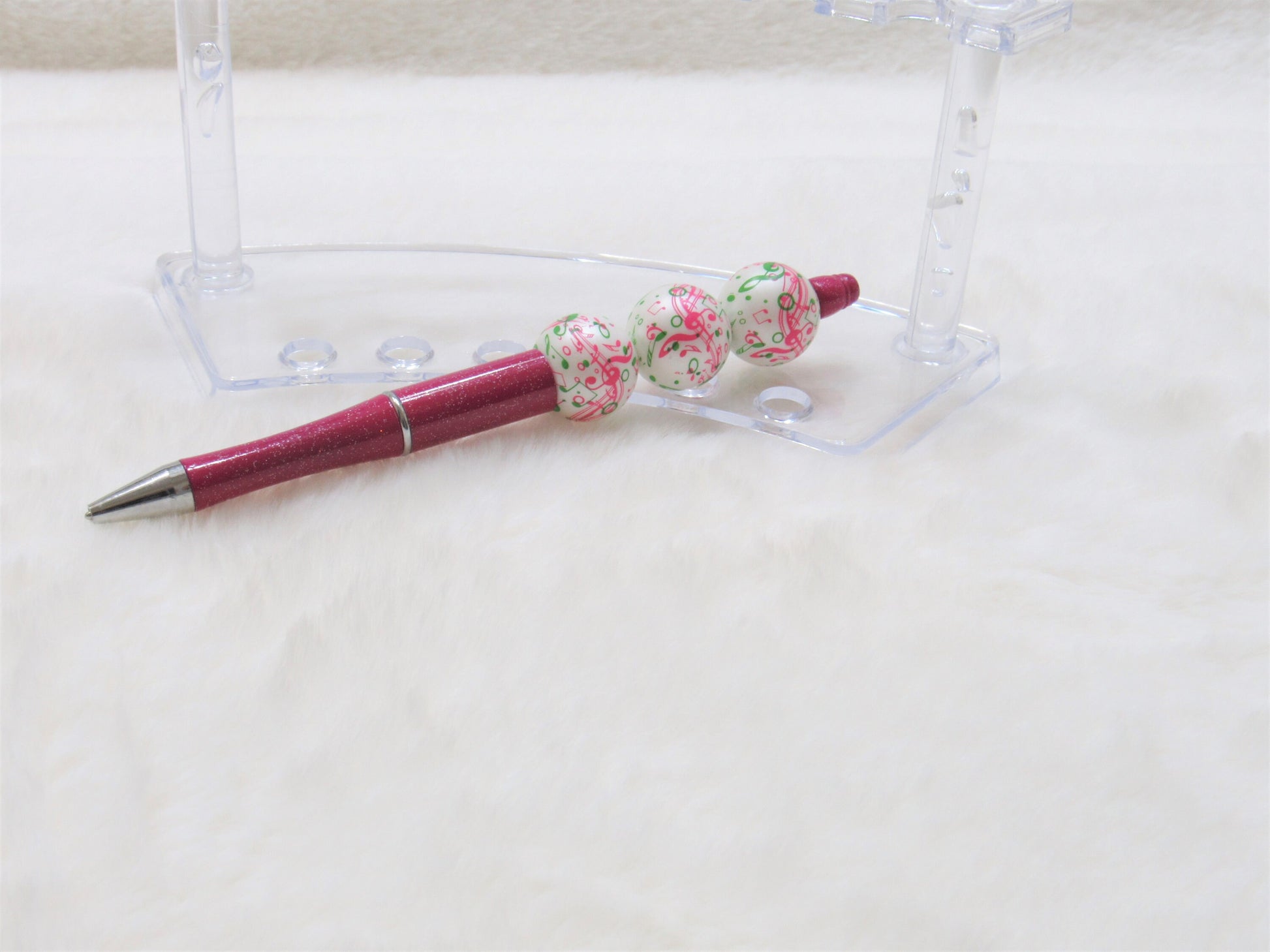 3 for 5.00 DIY Rose Pink Shimmer Bubblegum Beadable Pen, Beadable Pen, DIY Plastic Beadable Pens, Black Ink