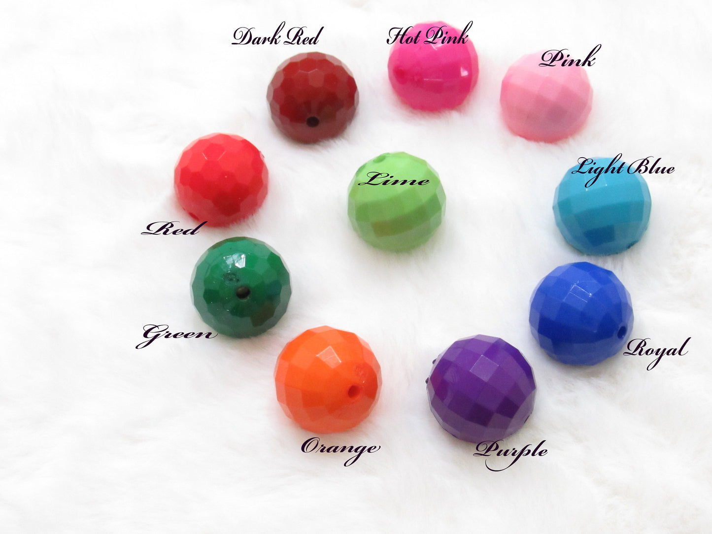 20mm Bright Colored Faceted Bubblegum Bead, Chunky Disco Beads, Round Acrylic Beads, Chunky Bead Supply, Bubblegum Necklace Supply Beads.