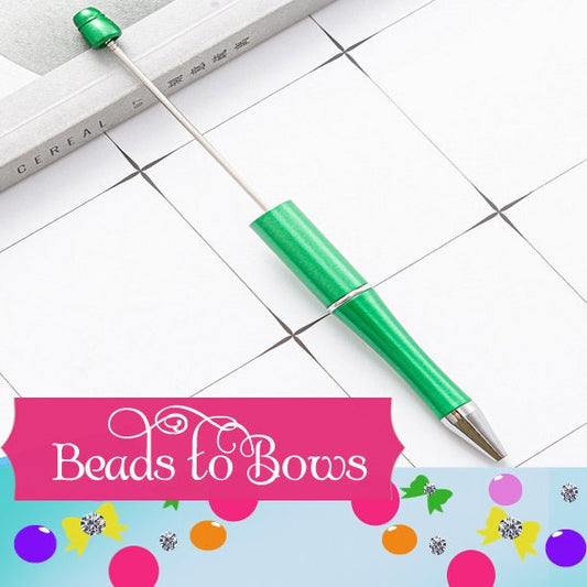 New Green Beadable Ballpoint Pen Blanks, Beadable Ballpoint Pen, DIY Plastic Beadable Pens, Black Ink